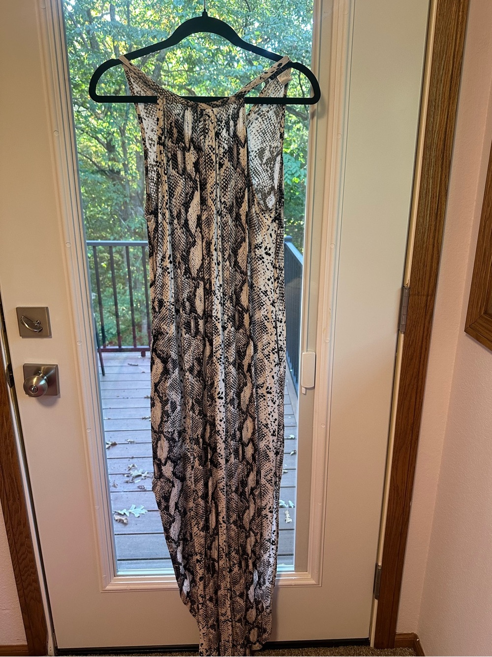 Venus Women's Snake Skin Print Sleeveless Dress - Black & Cream -Small